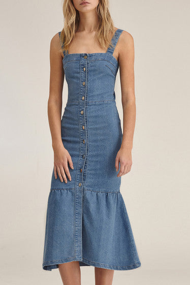 Leonarda Dress - Blue Denim The Annex Leonarda Dress - Blue Denim The Annex