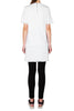 Short Sleeve Fray Dress - White