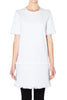 Short Sleeve Fray Dress - White