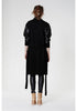 Kestrel Leather Sleeve Drape Knit Coat