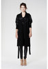 Kestrel Leather Sleeve Drape Knit Coat