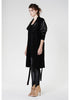 Kestrel Leather Sleeve Drape Knit Coat
