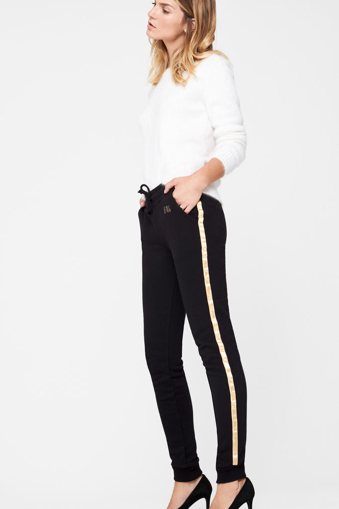 Sweat Pants With Gold Stripe