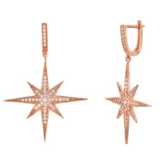 Aria Drop Earring - Rose Gold Clear