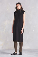 Building Block Rib Roll Neck Dress - Black