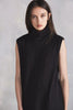 Building Block Rib Roll Neck Dress - Black