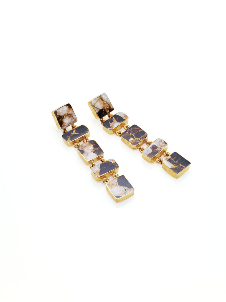 Five Realm Earrings B&W Calcite