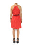 Silk Halter Dress in Red