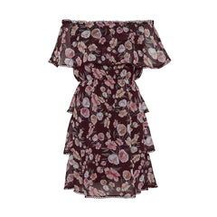 Meg Off Shoulder Dress - Mulberry