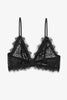 Lace Bra With Trim - Black