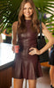 Jane Fonda Leather Mini Dress - Burgundy
