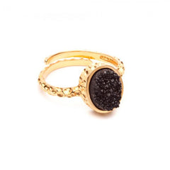 Small Moon Drop Ring Black