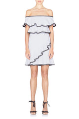 Billie Ruffle Mini Dress - Ice Blue