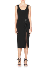 Billie Laced Midi Dress - Black