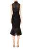 Sistine High Neck Flare Dress - Black