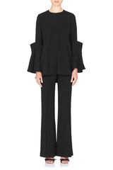 Anna Frill Sleeve Blouse - Black