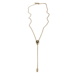 Samara Labardorite V Necklace - Gold