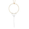 Big Circle and V Drop Nacklace - Gold and Silver