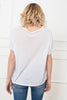 Deep V Neck T-Shirt - White