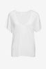 Deep V Neck T-Shirt - White
