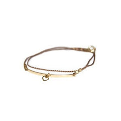 Double Cord And Heart Bracelet