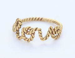 Love Gold Rope Ring