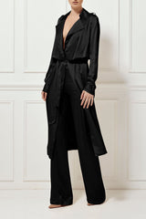 Gelloma Silk Trench - Black