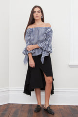 Iva Off Shoulder Gingham Top