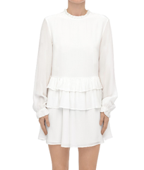 Layered Silk Dress - White