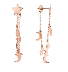 Lightning Charm Earring - Rose Gold