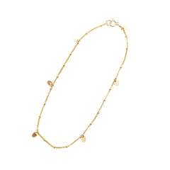 Oval Drop Anklet Gold